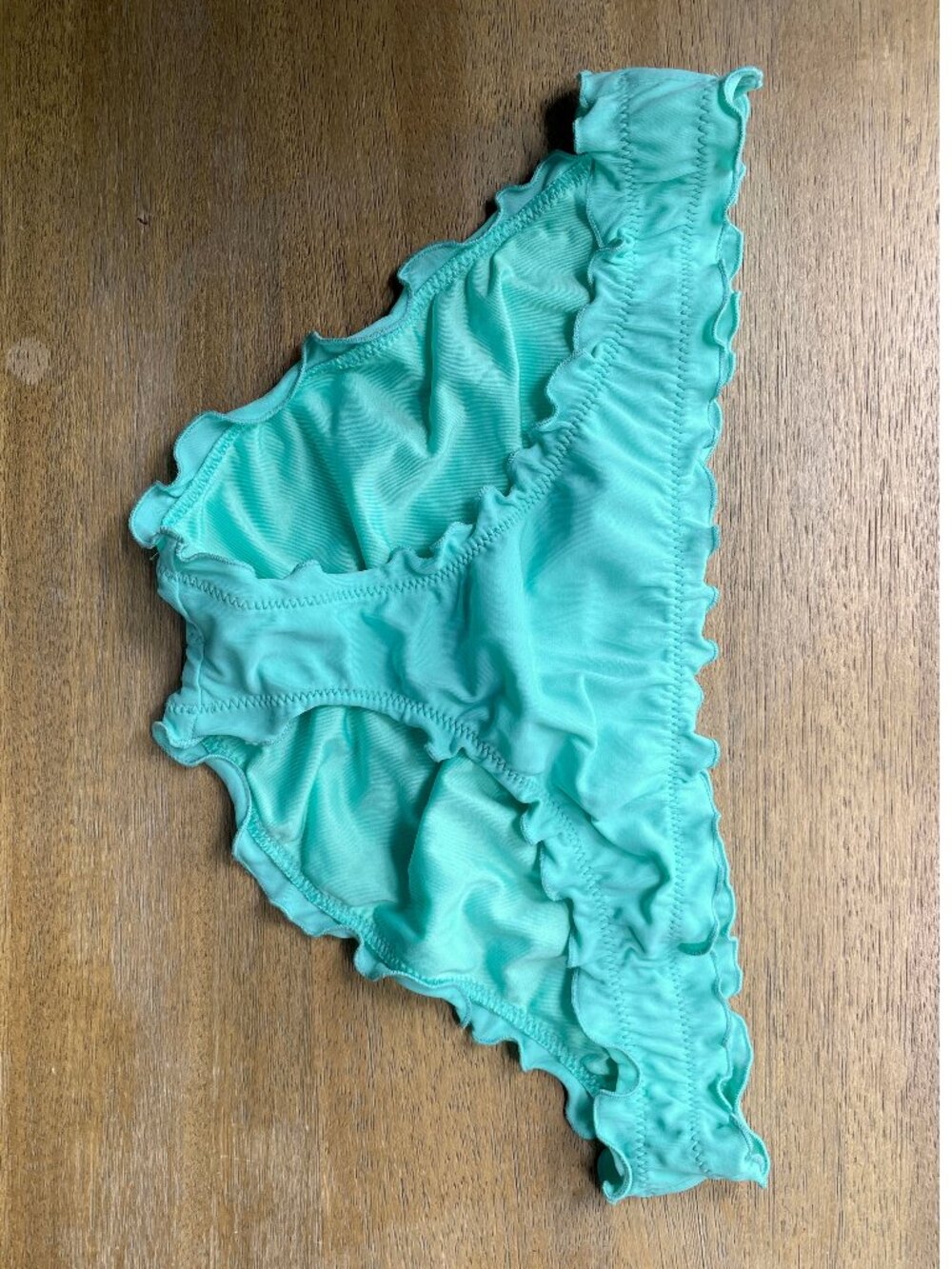 Victoria's Secret teal cheeky bikini bottom, ruffle (Size XS)
